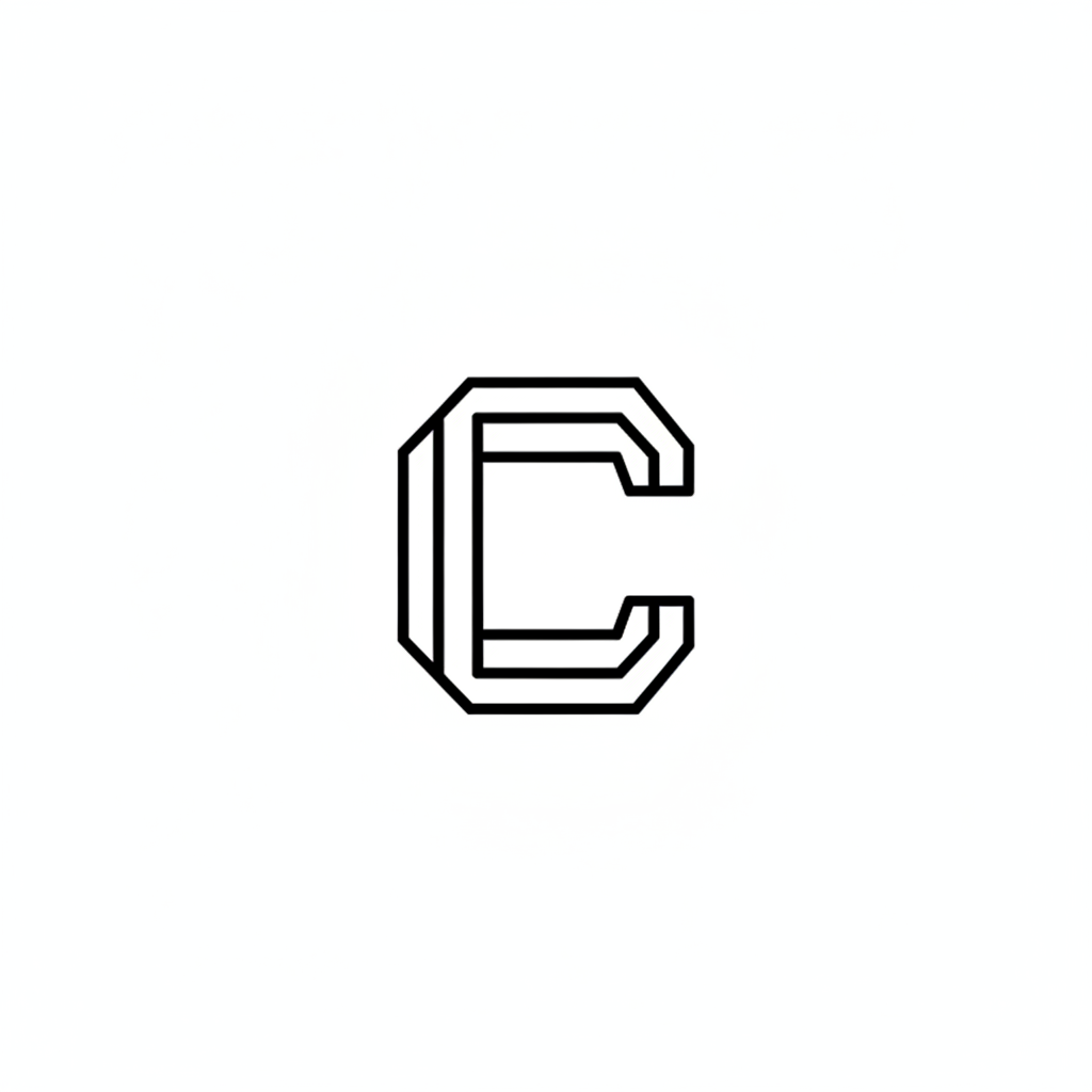 Logo Calcul : la lettre C stylisée en profil de poutre en I, aux ailes symétriques — l'initiale et la structure portante.